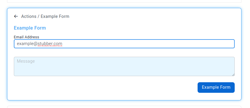 Preview of a email address field in a form