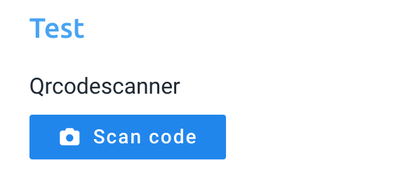 Preview of a QR code scan field in a form